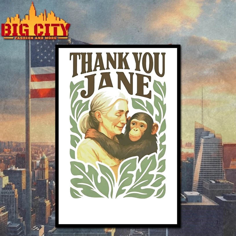 Thank You Jane Goodall - Adult & Kids T-Shirts, Sweatshirts & Hoodies apparel design preview 4