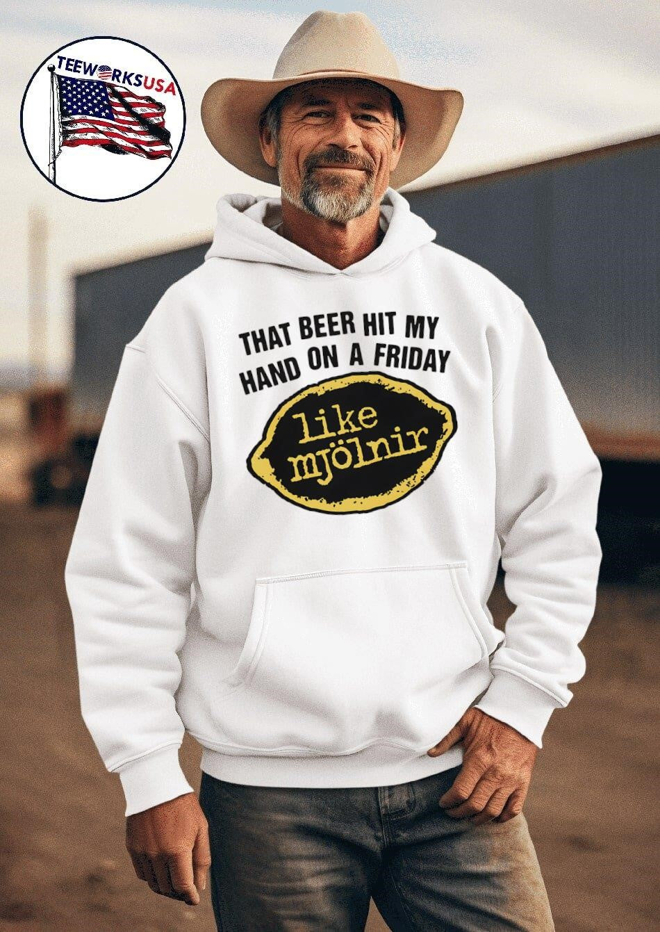 That Beer Hit My Hand On A Friday Like Mjölnir - Adult & Kids T-Shirts, Sweatshirts & Hoodies apparel design preview 2