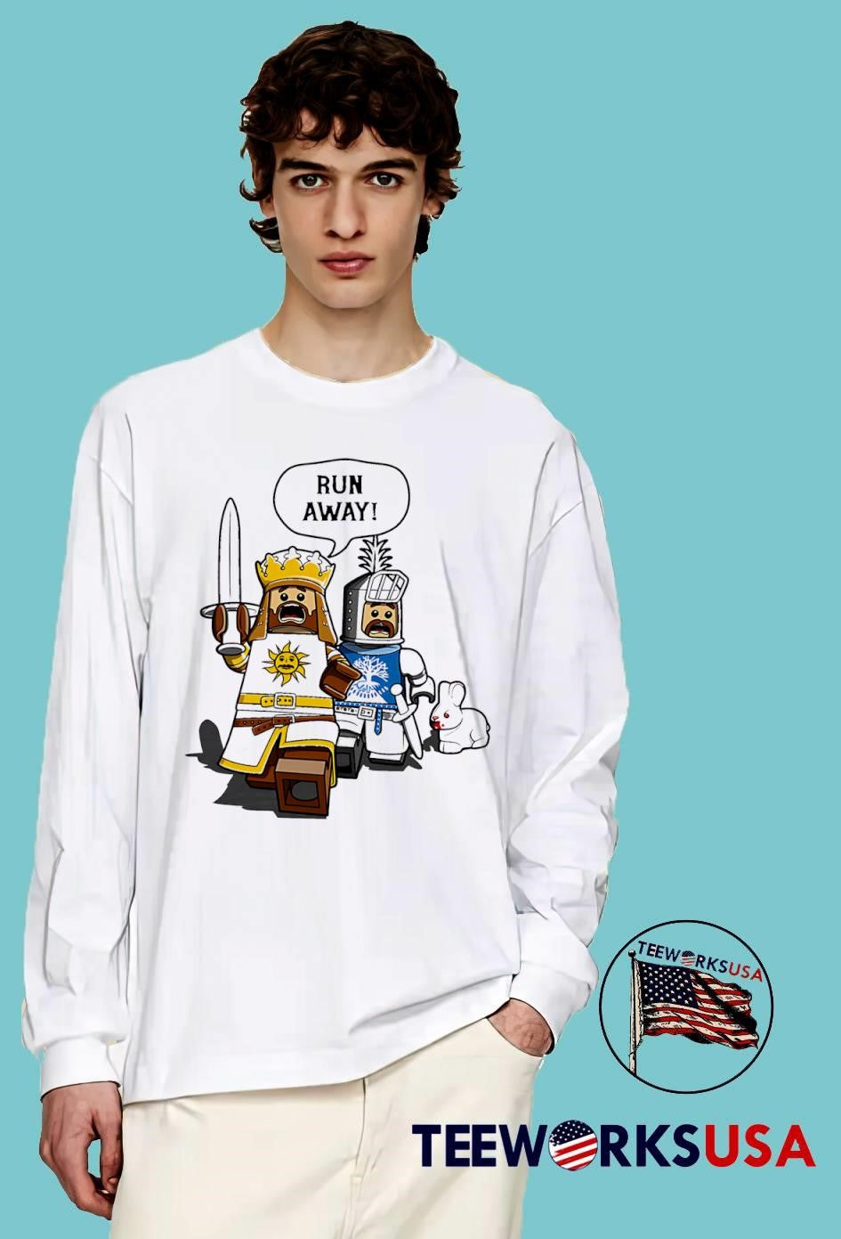 The Cowardly King run away - Adult & Kids T-Shirts, Sweatshirts & Hoodies apparel design preview 4