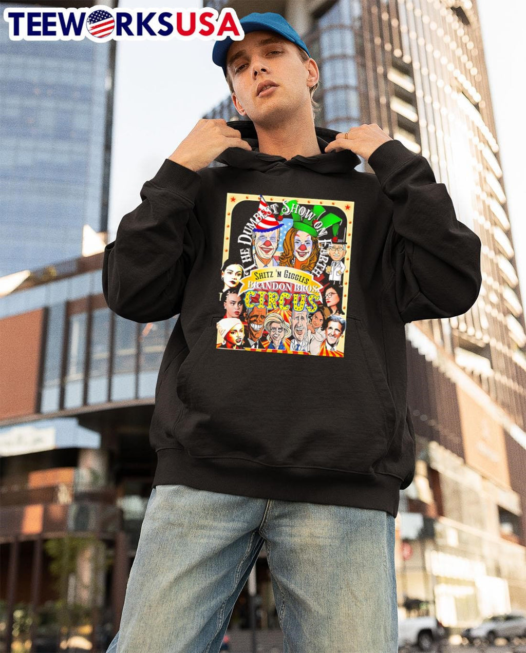 The Dumbest Show On Earth Circus Anti Democratic - Adult & Kids T-Shirts, Sweatshirts & Hoodies apparel design preview 3