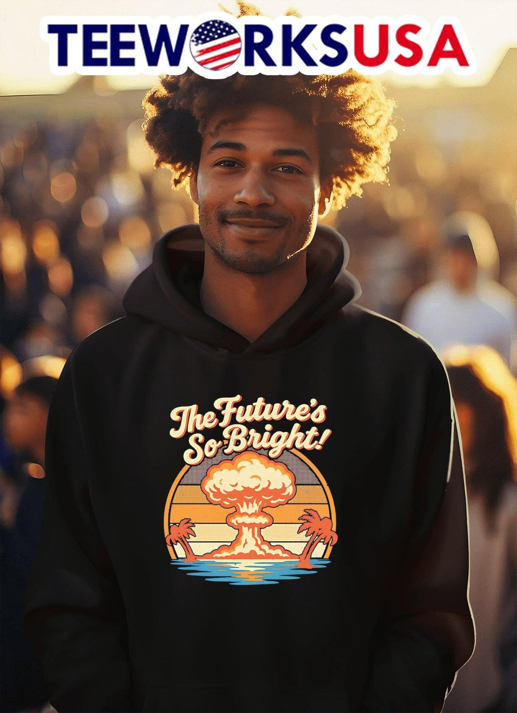 The Future's So Bright retro - Adult & Kids T-Shirts, Sweatshirts & Hoodies apparel design preview 2
