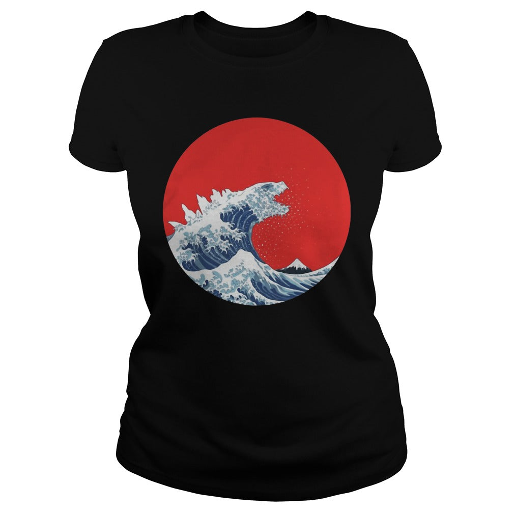The Great Wave off Kanagawa Godzilla - Adult & Kids T-Shirts, Sweatshirts & Hoodies apparel design preview 2