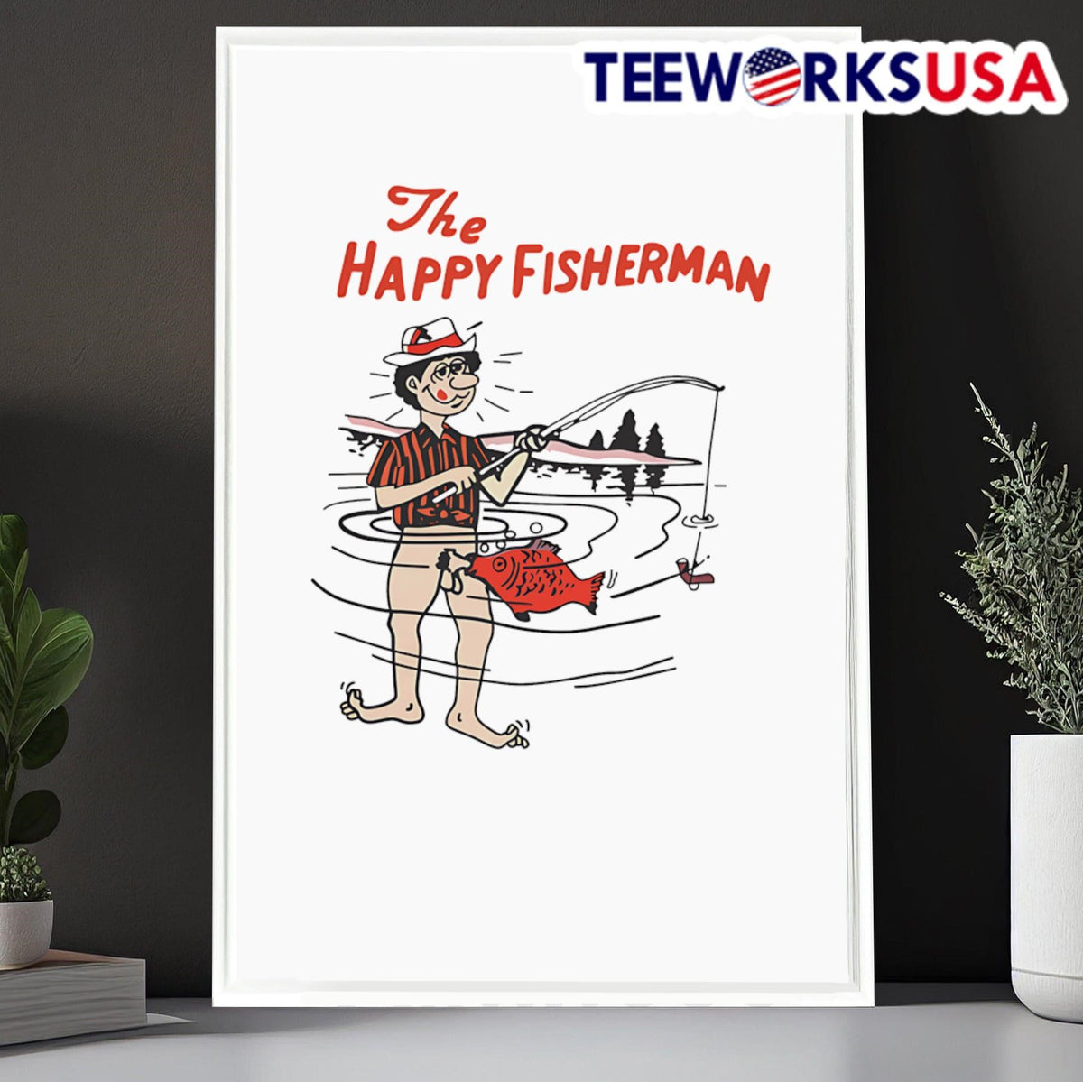 The Happy Fisherman - Adult & Kids T-Shirts, Sweatshirts & Hoodies apparel design preview 6
