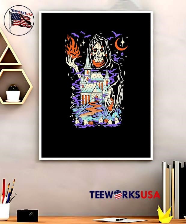 The Haunted Castle death halloween - Adult & Kids T-Shirts, Sweatshirts & Hoodies apparel design preview 5
