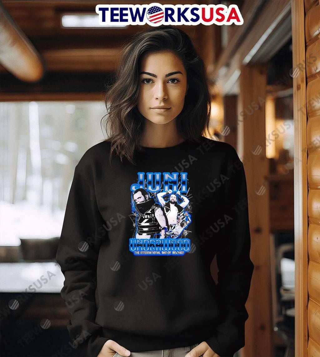 The International Man of Mischief Juni Underwood - Adult & Kids T-Shirts, Sweatshirts & Hoodies apparel design preview 6
