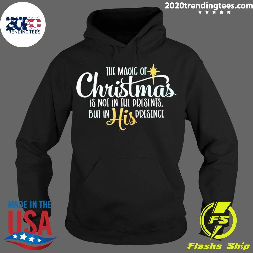 The Magic Of Christmas Is Not In Presents But His - Adult & Kids T-Shirts, Sweatshirts & Hoodies apparel design preview 2