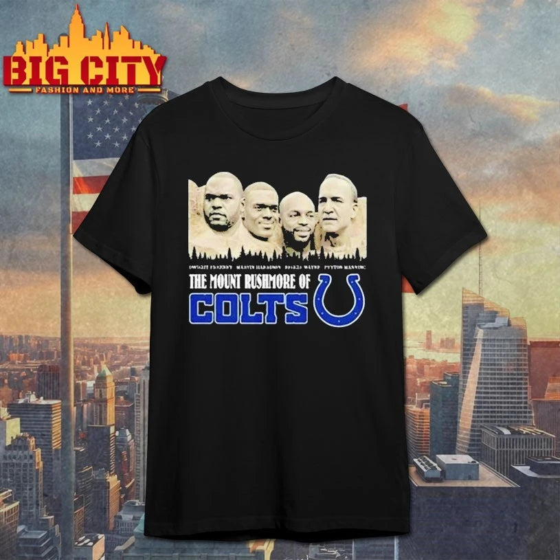 The Mount Rushmore Of Indianapolis Colts Legends 2025 - Adult & Kids T-Shirts, Sweatshirts & Hoodies apparel design preview 1