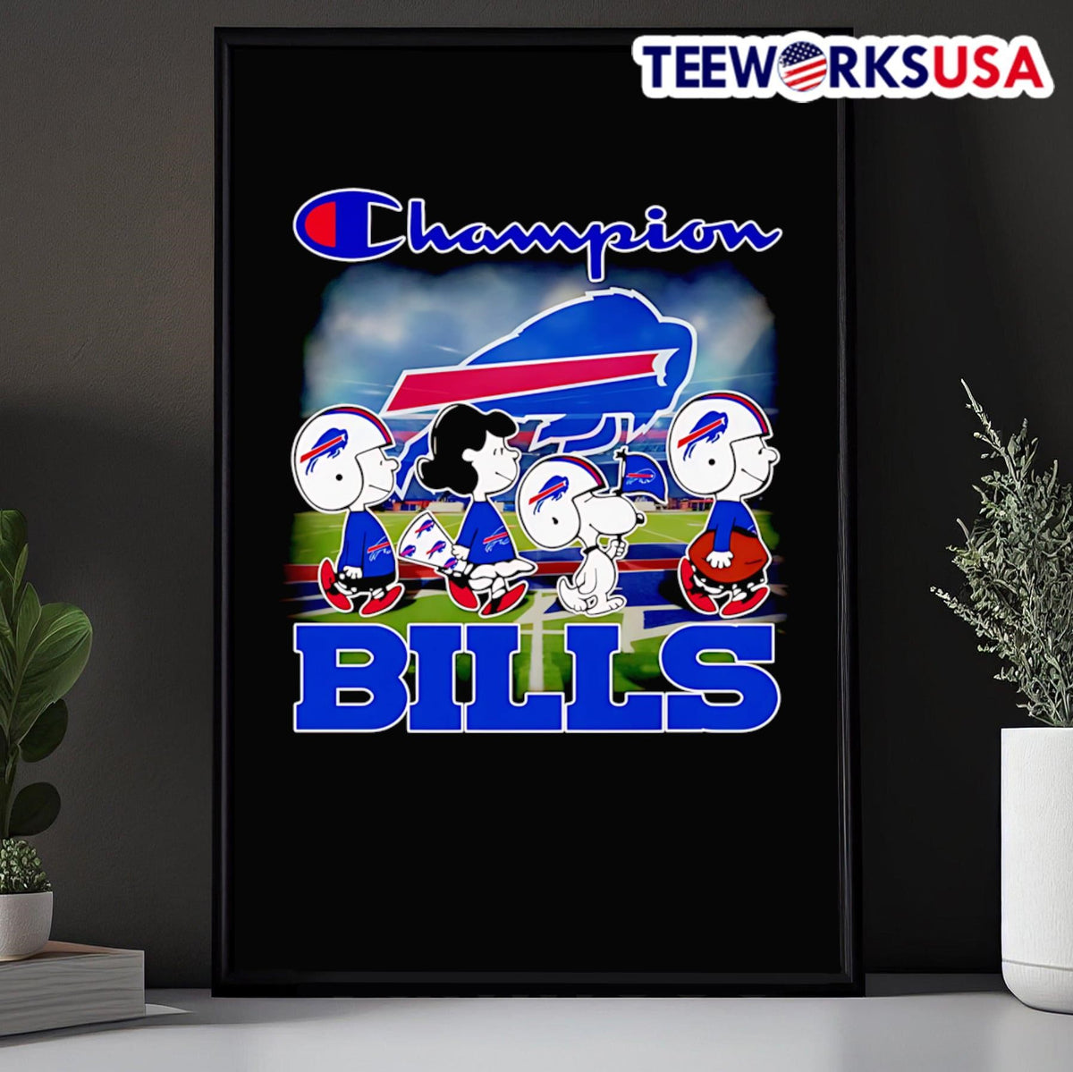 The Peanuts walking Champion Buffalo Bills - Adult & Kids T-Shirts, Sweatshirts & Hoodies apparel design preview 5