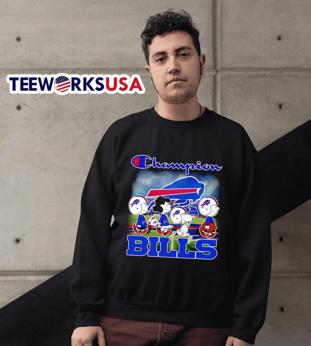 The Peanuts walking Champion Buffalo Bills - Adult & Kids T-Shirts, Sweatshirts & Hoodies apparel design preview 6