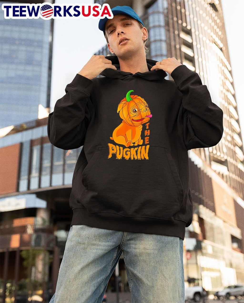 The Pug Halloween - Adult & Kids T-Shirts, Sweatshirts & Hoodies apparel design preview 3