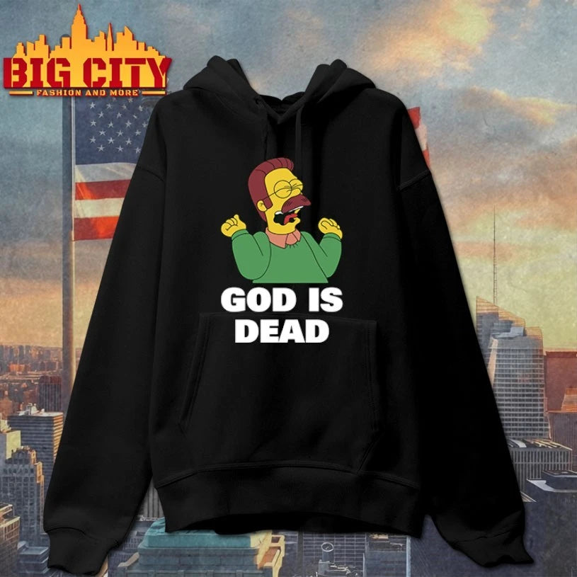 The Simpsons Ned Flanders God Is Dead - Adult & Kids T-Shirts, Sweatshirts & Hoodies apparel design preview 2