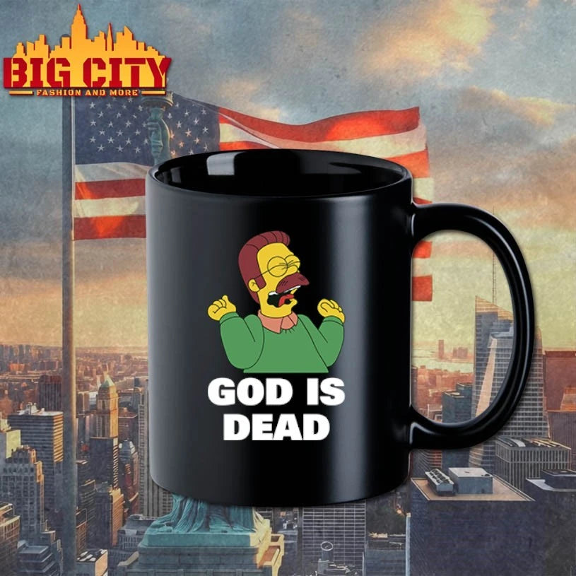 The Simpsons Ned Flanders God Is Dead - Adult & Kids T-Shirts, Sweatshirts & Hoodies apparel design preview 3