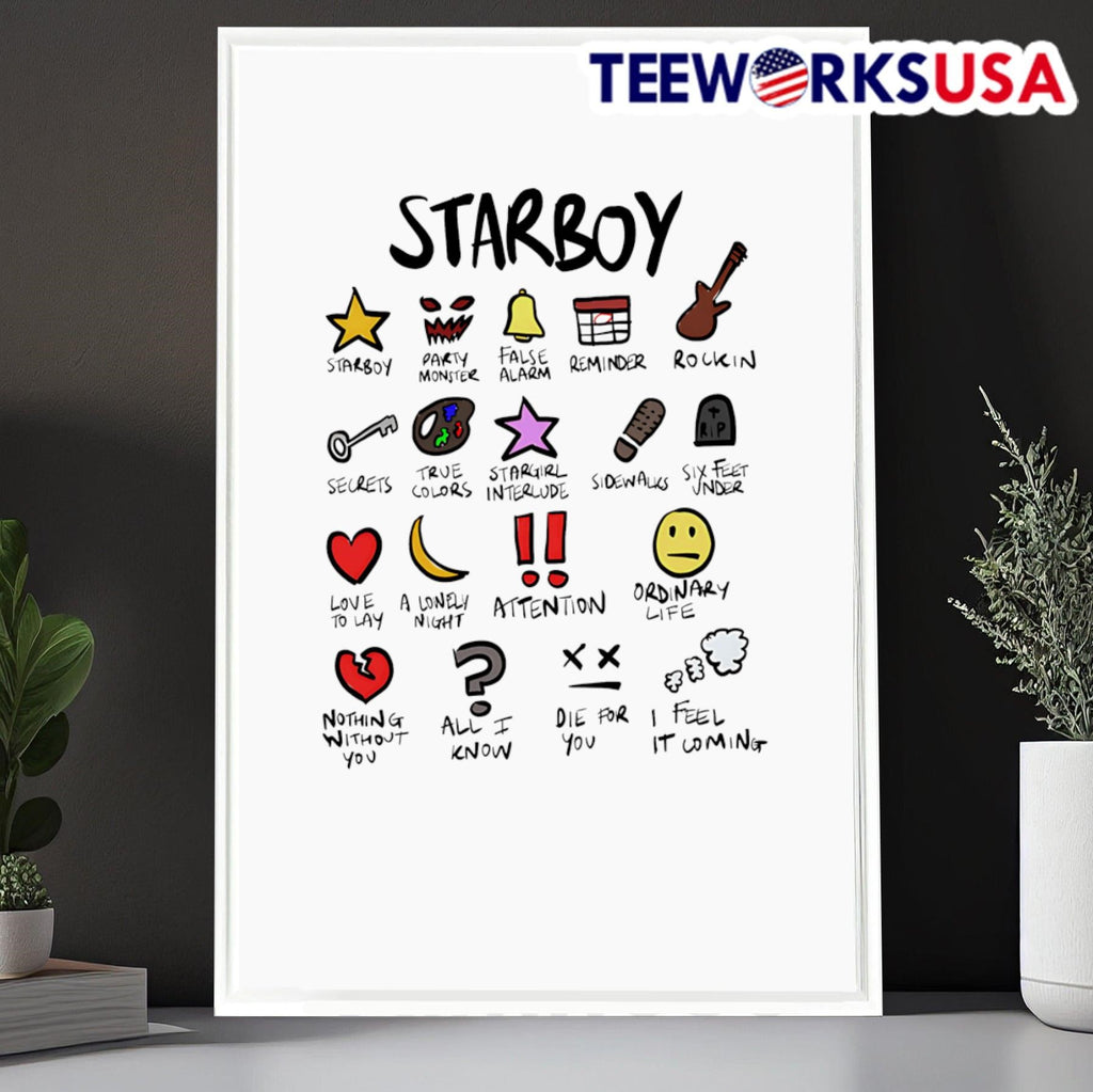 The Weeknd Starboy Notebook - Adult & Kids T-Shirts, Sweatshirts & Hoodies apparel design preview 6