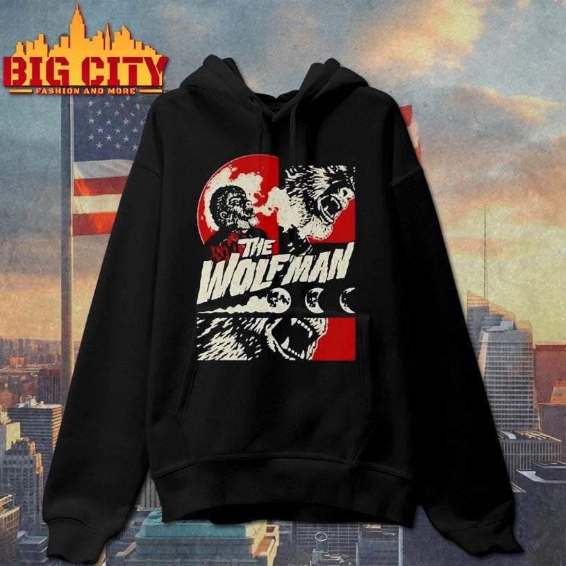The Wolf Man Universal Monsters - Adult & Kids T-Shirts, Sweatshirts & Hoodies apparel design preview 2