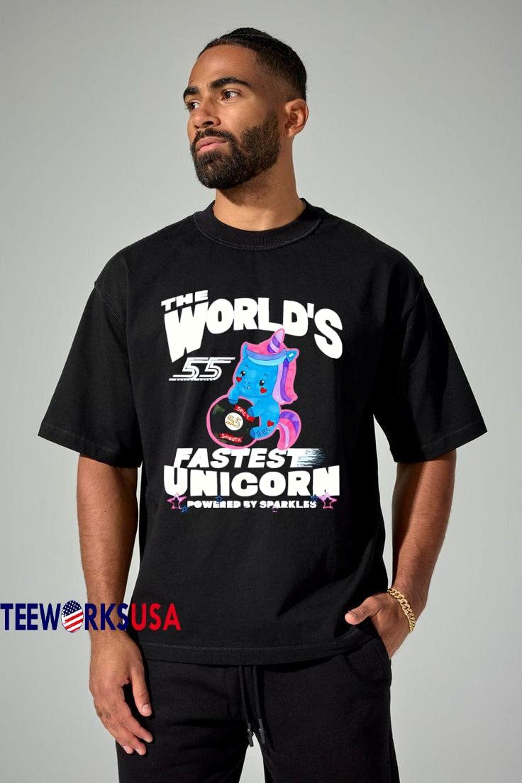 The World's Fastest Unicorn powered by sparkles - Adult & Kids T-Shirts, Sweatshirts & Hoodies apparel design preview 1