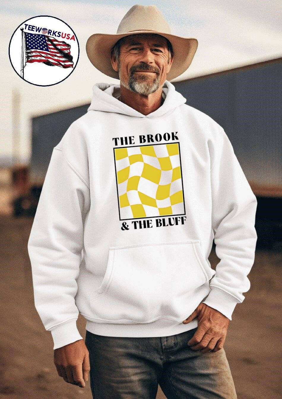 The brook and bluff wavy yellow checkered - Adult & Kids T-Shirts, Sweatshirts & Hoodies apparel design preview 2