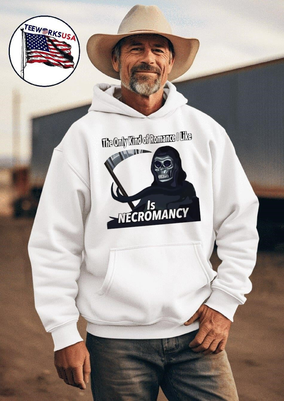 The only kind of romance I like is Necromancy - Adult & Kids T-Shirts, Sweatshirts & Hoodies apparel design preview 2