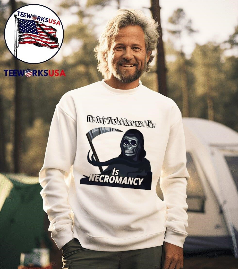 The only kind of romance I like is Necromancy - Adult & Kids T-Shirts, Sweatshirts & Hoodies apparel design preview 3