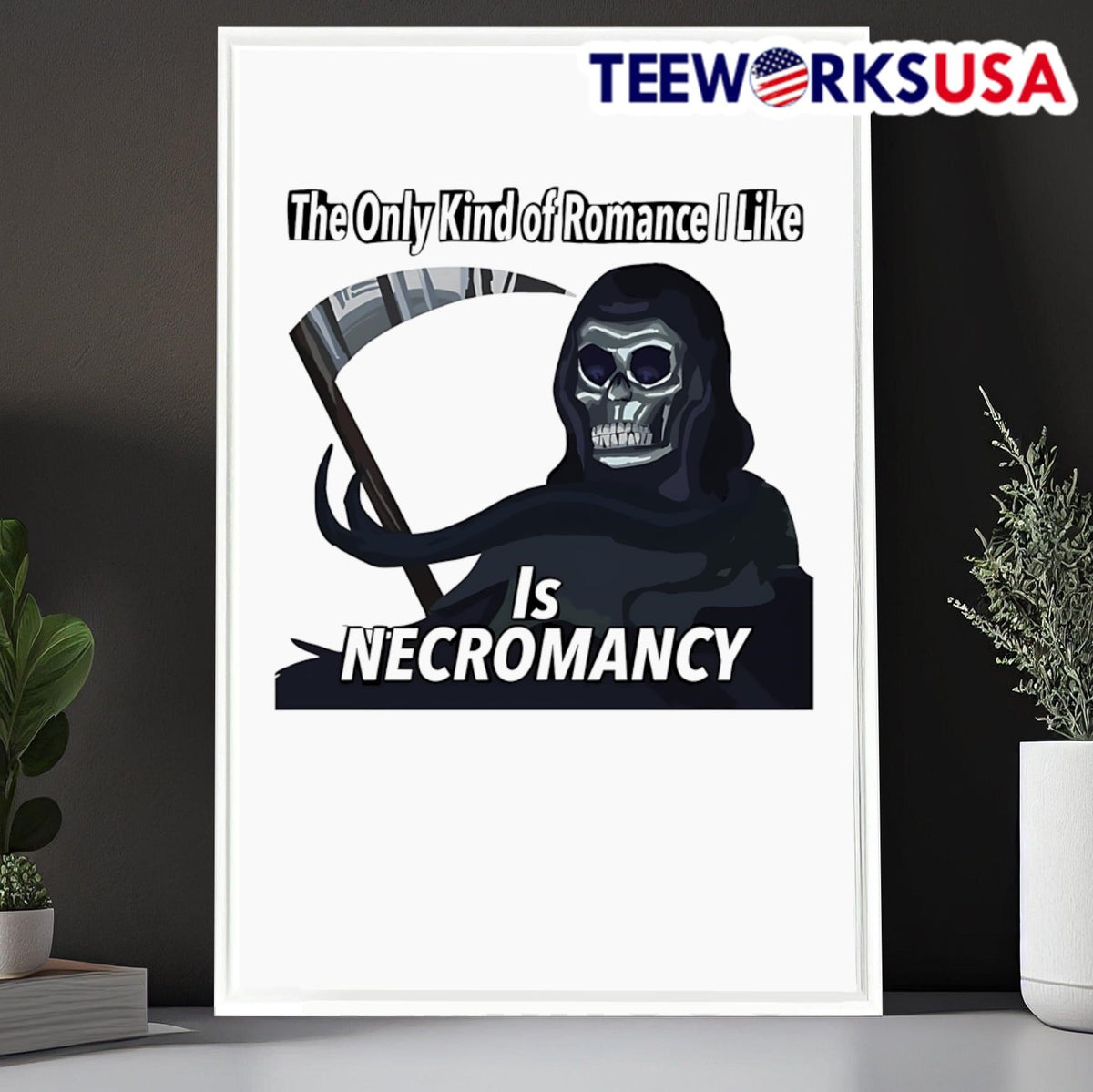 The only kind of romance I like is Necromancy - Adult & Kids T-Shirts, Sweatshirts & Hoodies apparel design preview 6