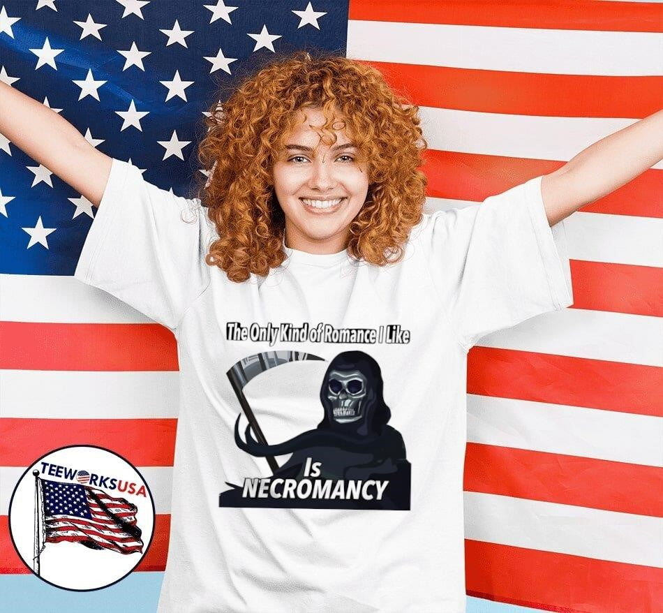 The only kind of romance I like is Necromancy - Adult & Kids T-Shirts, Sweatshirts & Hoodies apparel design preview 7