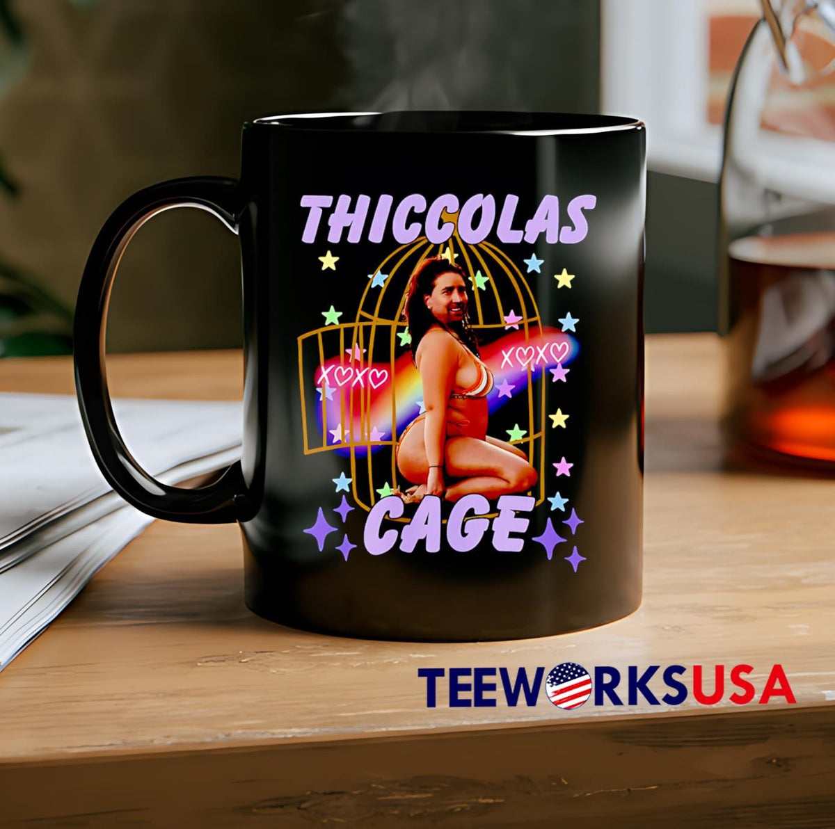 Thiccolas Cage Funny Meme - Adult & Kids T-Shirts, Sweatshirts & Hoodies apparel design preview 2