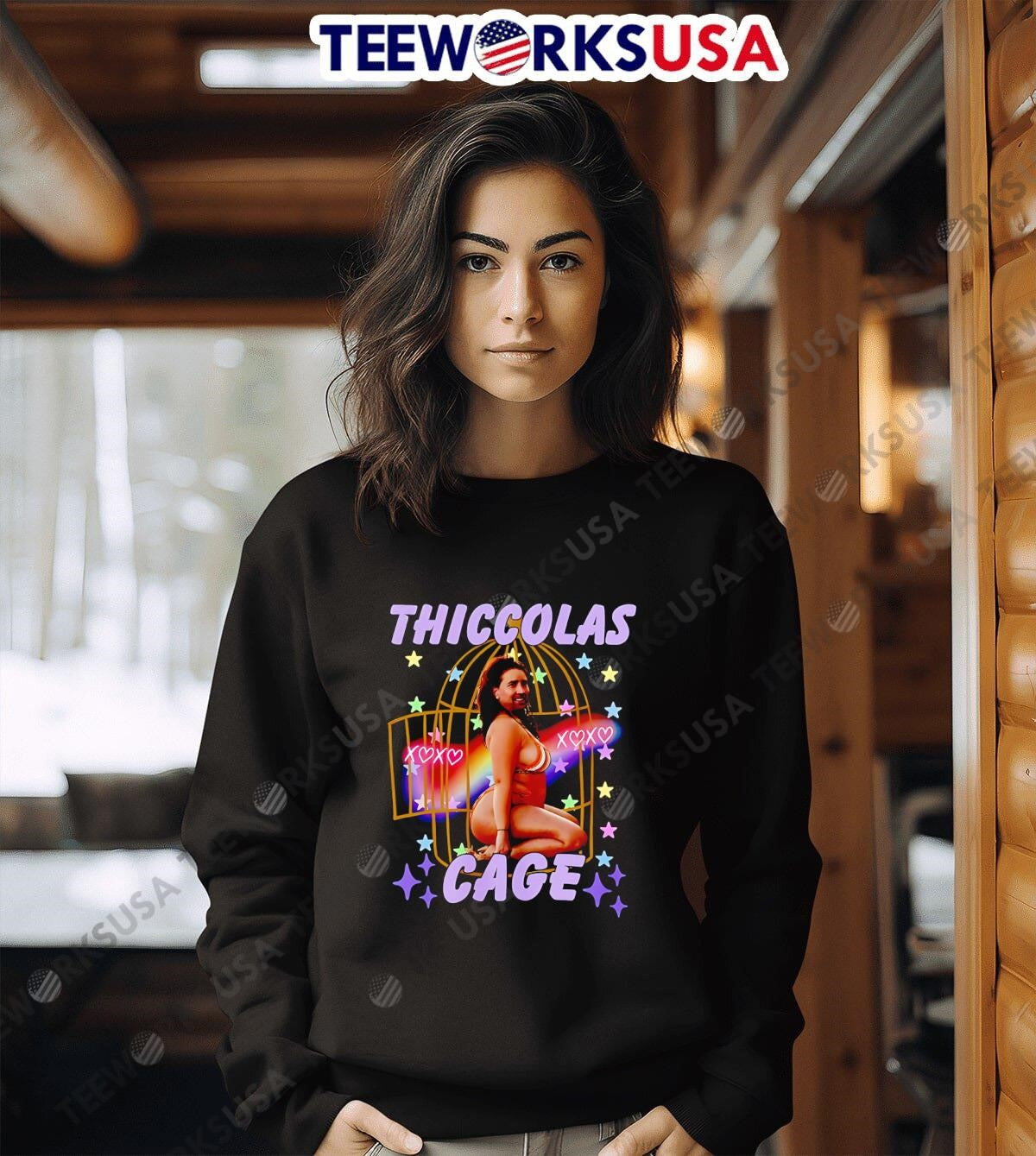 Thiccolas Cage Funny Meme - Adult & Kids T-Shirts, Sweatshirts & Hoodies apparel design preview 6