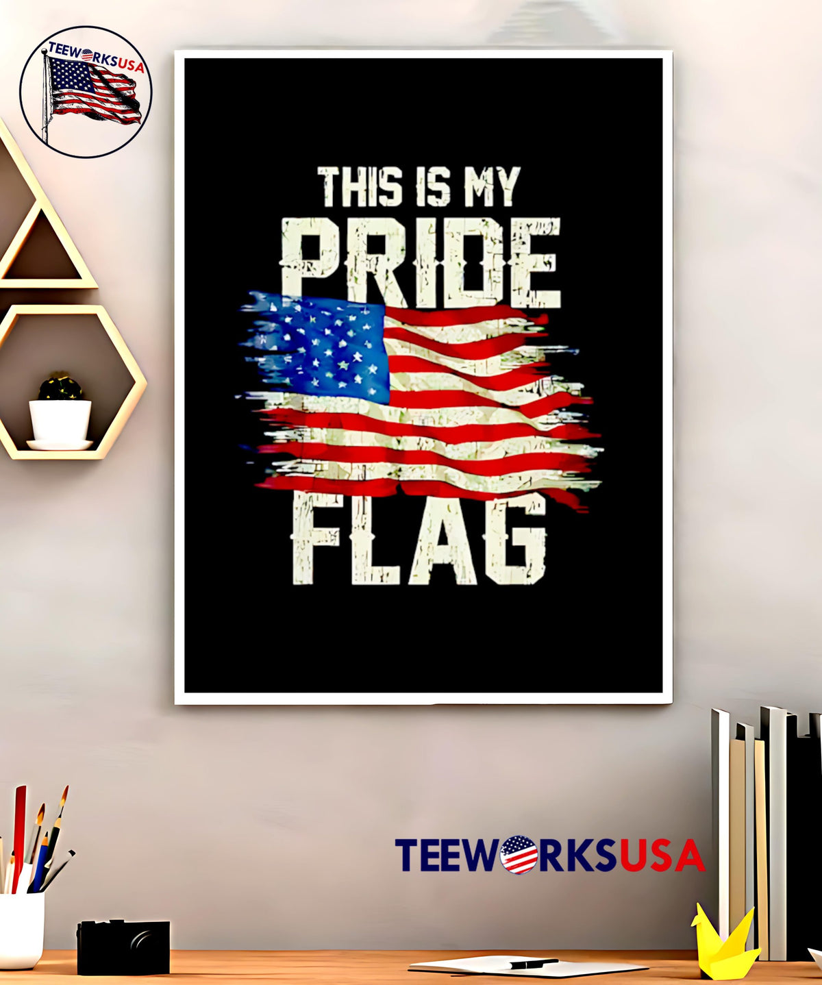 This Is My Pride Flag USA American 4th of July retro - Adult & Kids T-Shirts, Sweatshirts & Hoodies apparel design preview 5