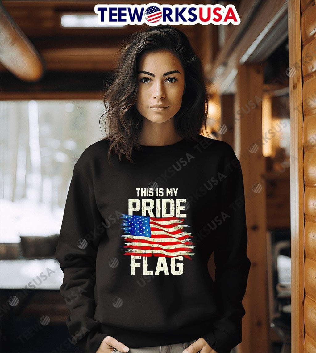 This Is My Pride Flag USA American 4th of July retro - Adult & Kids T-Shirts, Sweatshirts & Hoodies apparel design preview 6