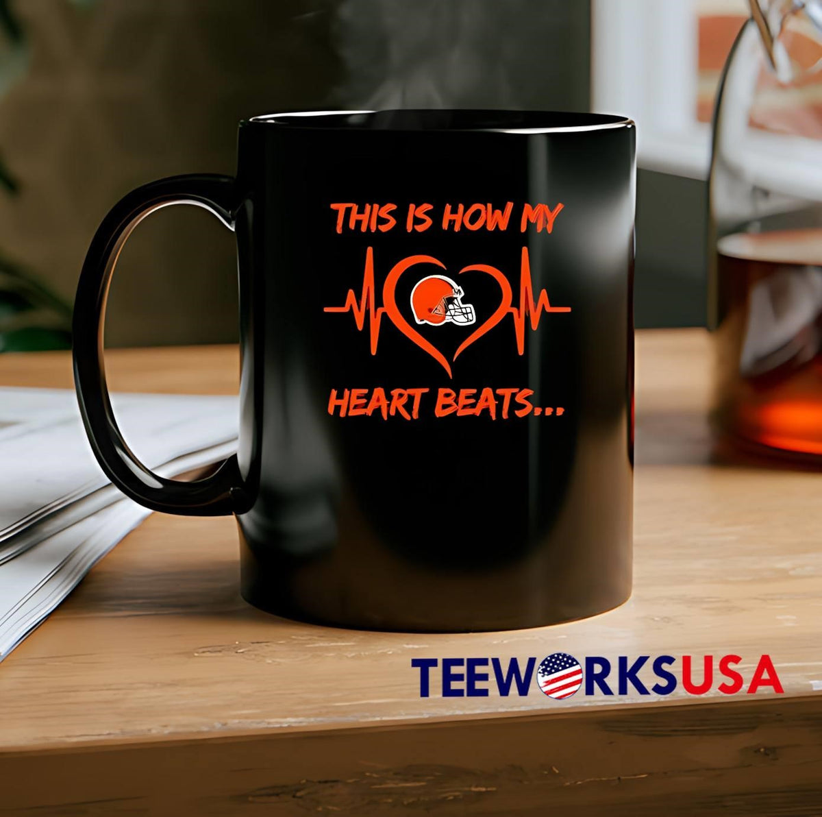 This is How My Heart Beats Cleveland Browns - Adult & Kids T-Shirts, Sweatshirts & Hoodies apparel design preview 2