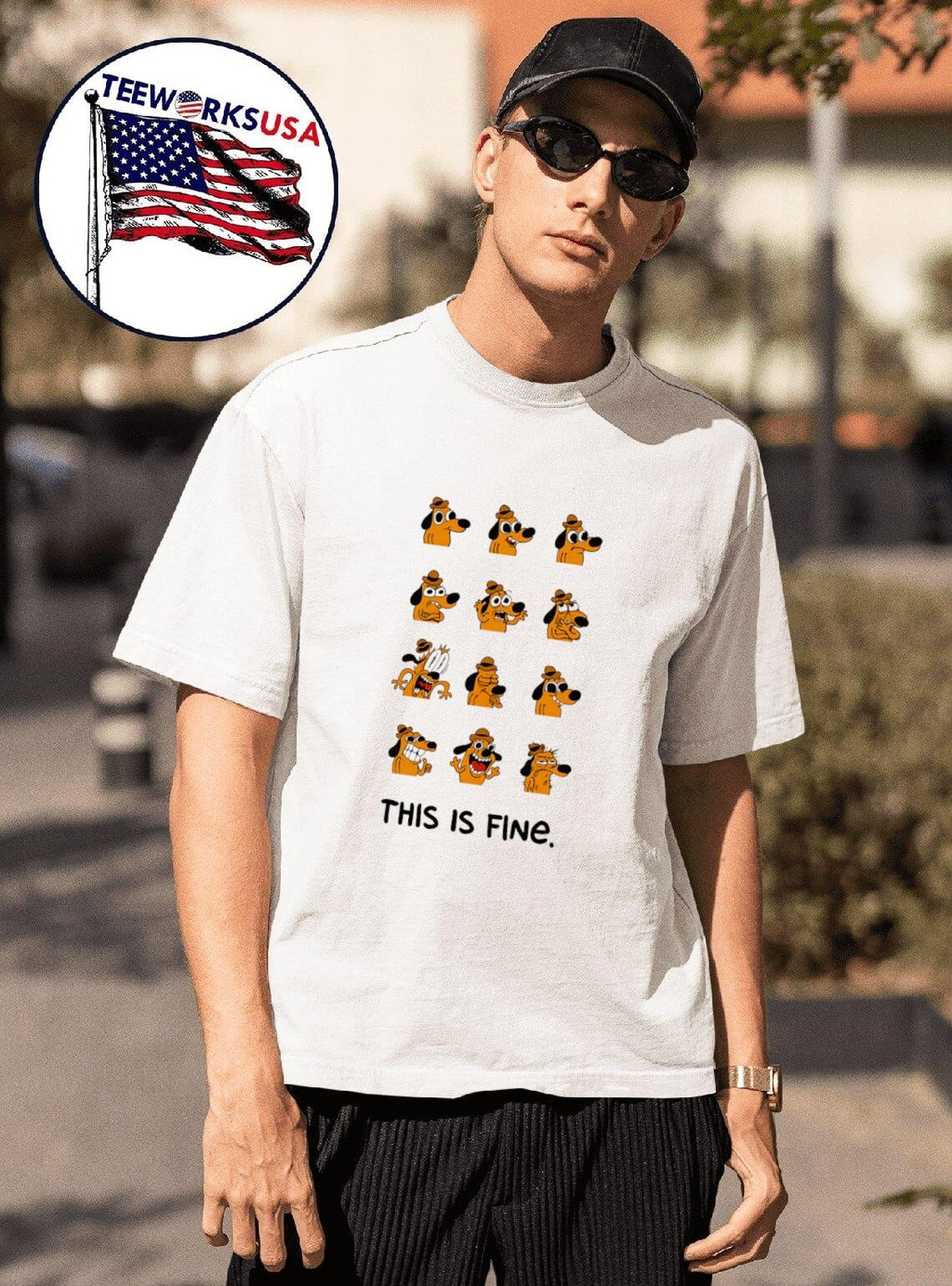This is fine many faces - Adult & Kids T-Shirts, Sweatshirts & Hoodies apparel design preview 1