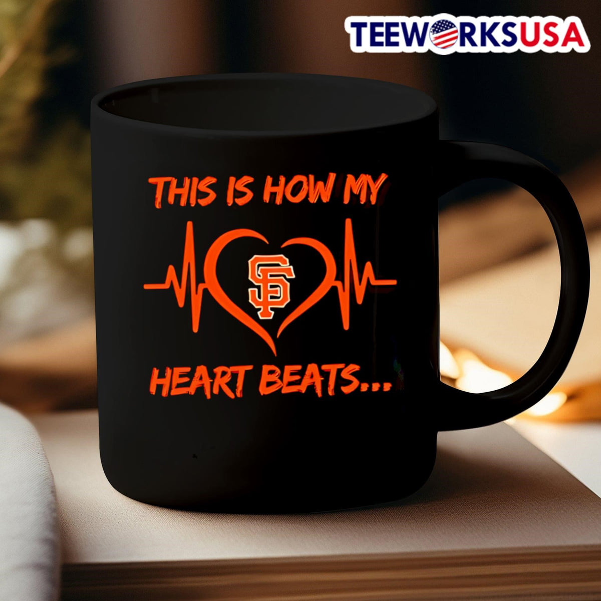 This is how my heart beats San Francisco Giants - Adult & Kids T-Shirts, Sweatshirts & Hoodies apparel design preview 3