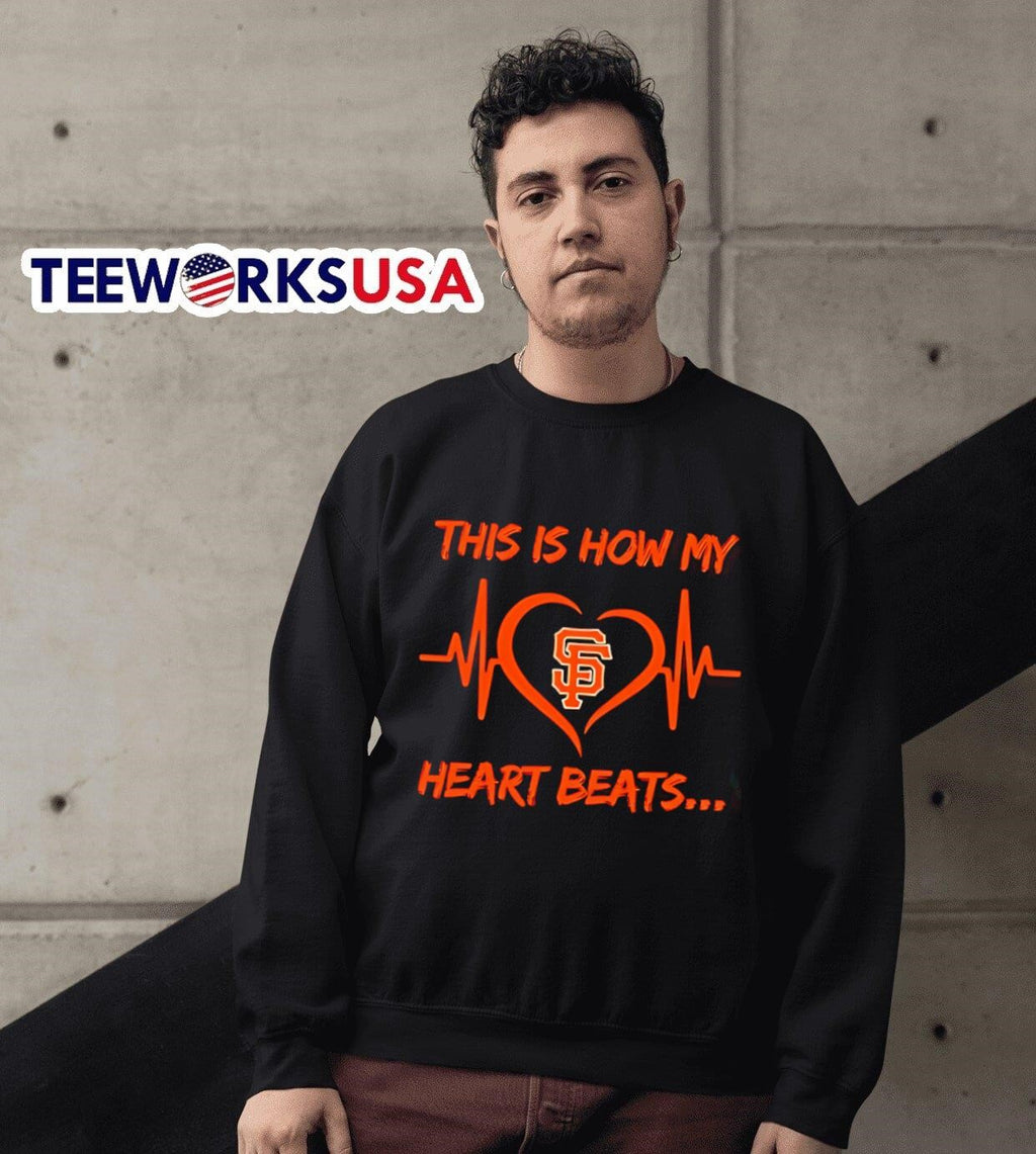 This is how my heart beats San Francisco Giants - Adult & Kids T-Shirts, Sweatshirts & Hoodies apparel design preview 6