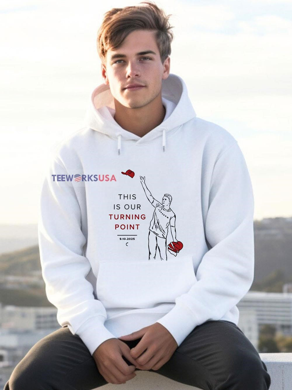 This is our turning point Charlie Kirk - Adult & Kids T-Shirts, Sweatshirts & Hoodies apparel design preview 2
