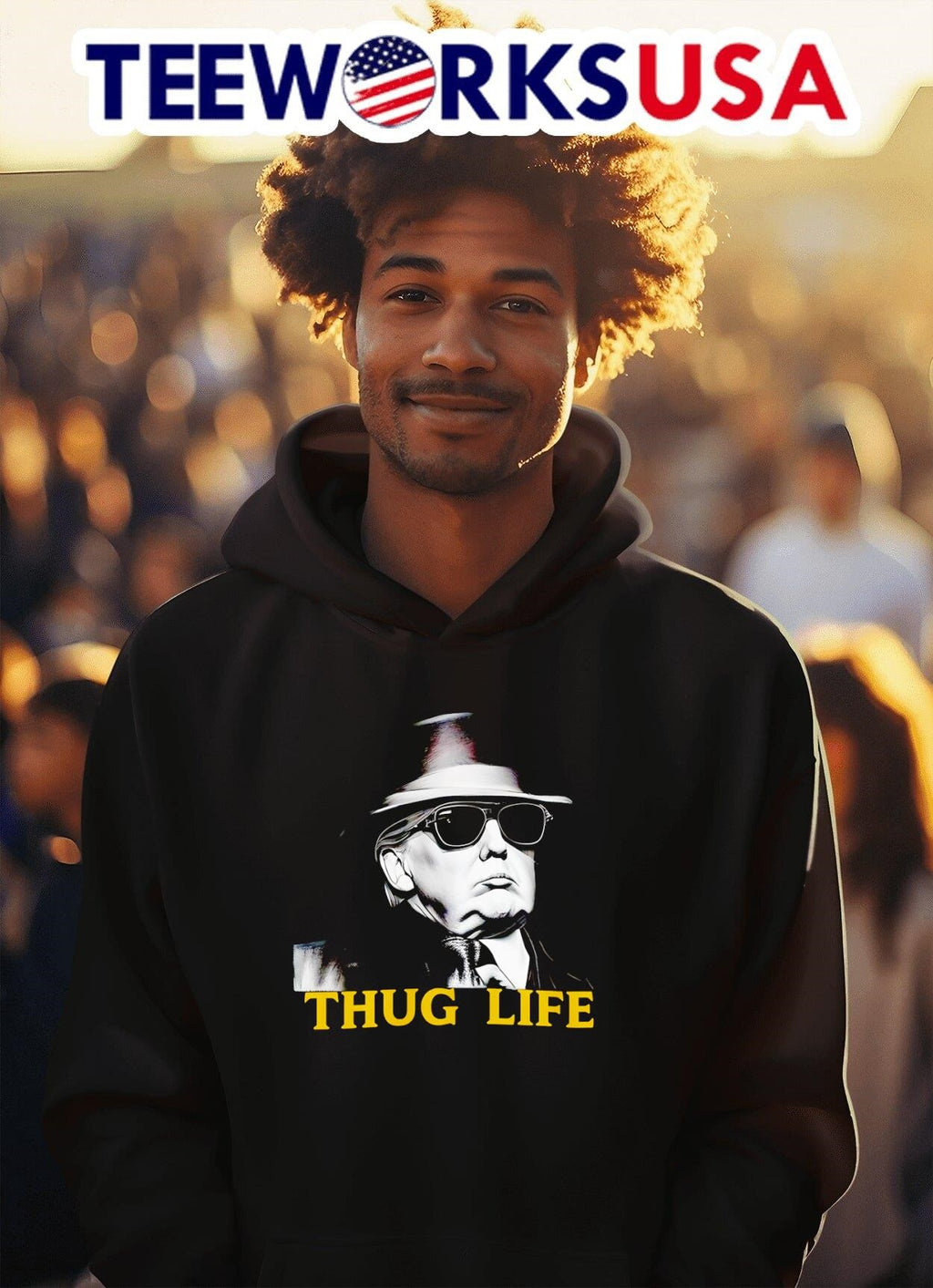 Thug Life Donald Trump - Adult & Kids T-Shirts, Sweatshirts & Hoodies apparel design preview 2