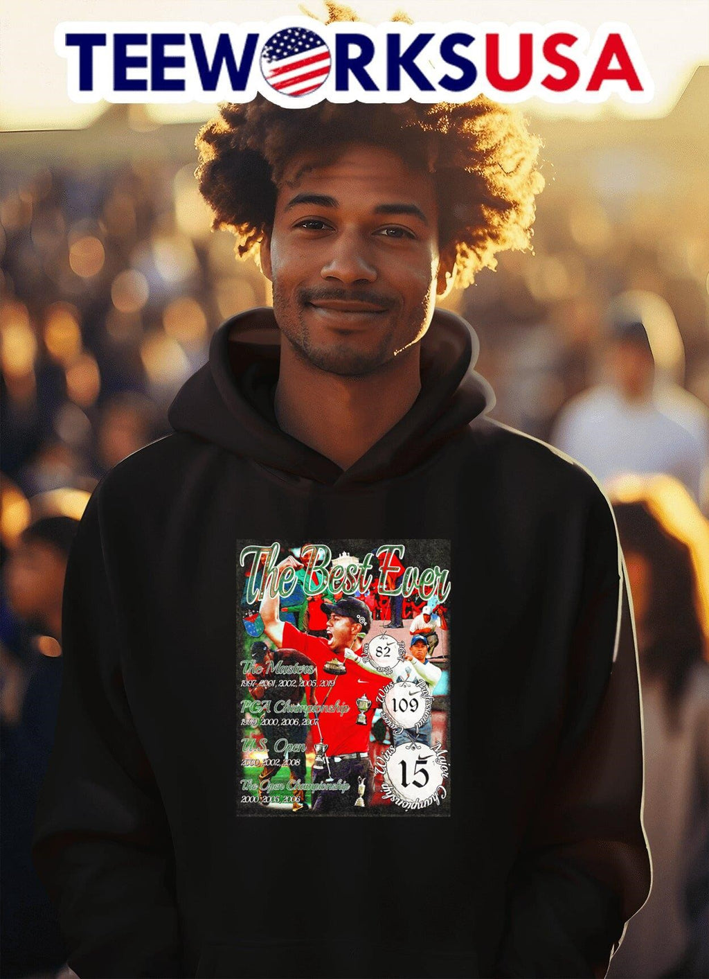 Tiger Woods the best ever Master PGA Championship US - Adult & Kids T-Shirts, Sweatshirts & Hoodies apparel design preview 2