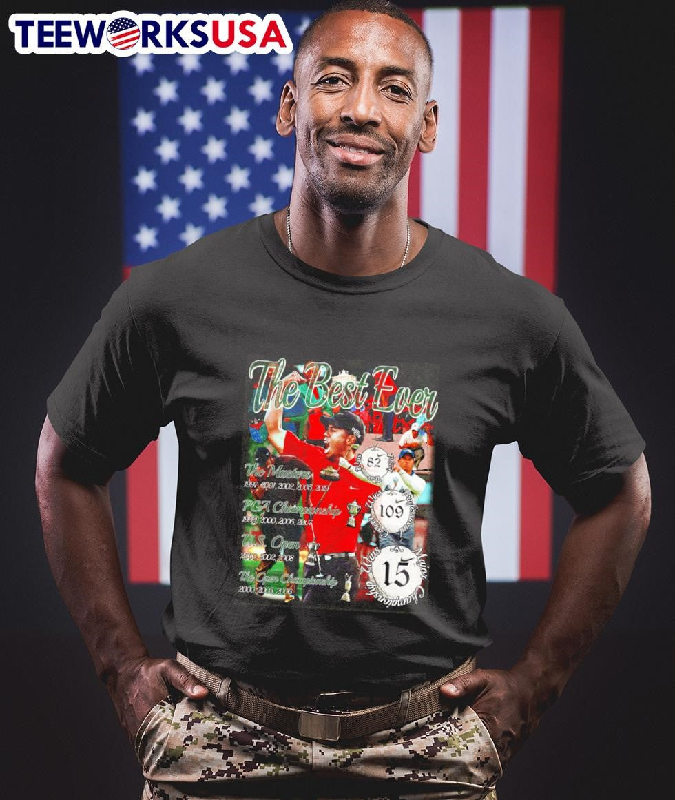 Tiger Woods the best ever Master PGA Championship US - Adult & Kids T-Shirts, Sweatshirts & Hoodies apparel design preview 1