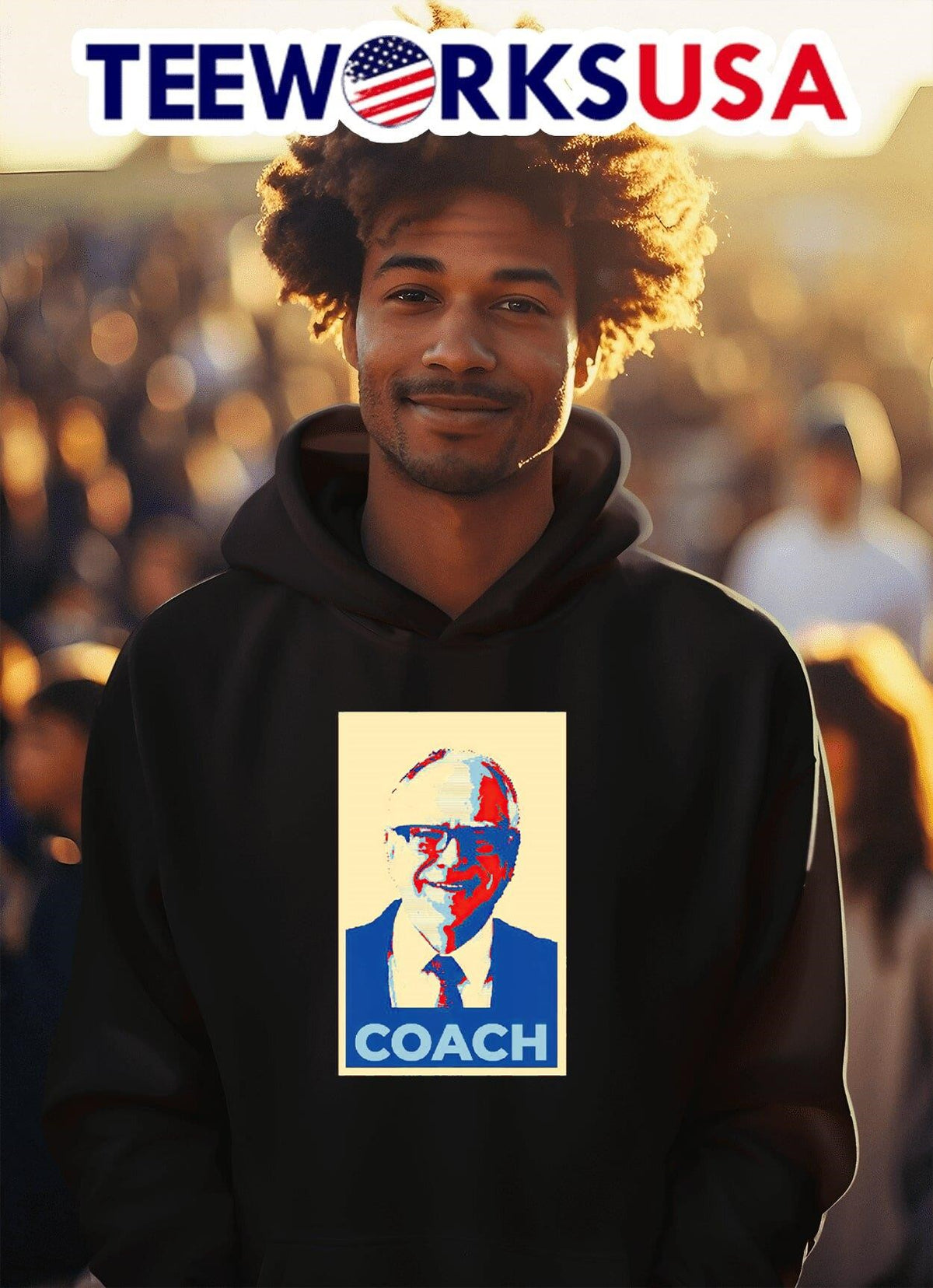 Tim Walz coach art - Adult & Kids T-Shirts, Sweatshirts & Hoodies apparel design preview 2