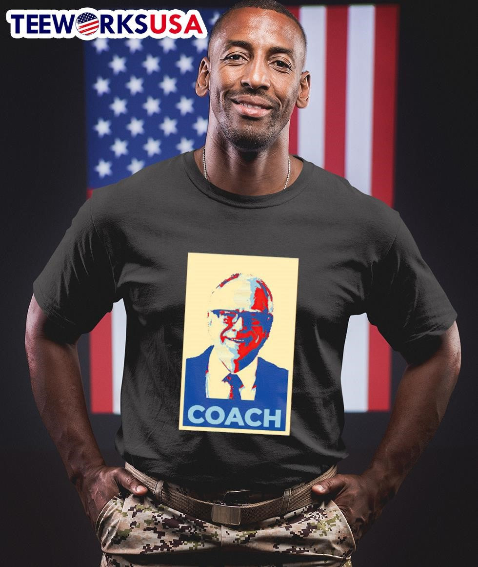 Tim Walz coach art - Adult & Kids T-Shirts, Sweatshirts & Hoodies apparel design preview 1