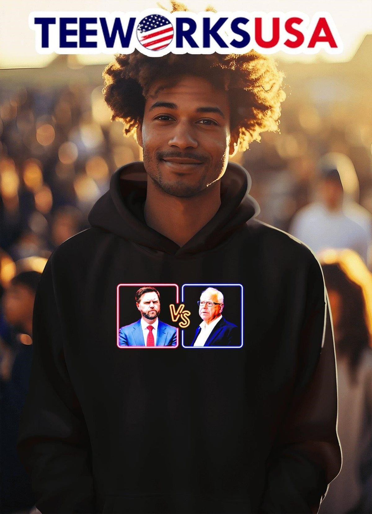 Tim Walz vs J.D. Vance the battle of Veeps - Adult & Kids T-Shirts, Sweatshirts & Hoodies apparel design preview 2