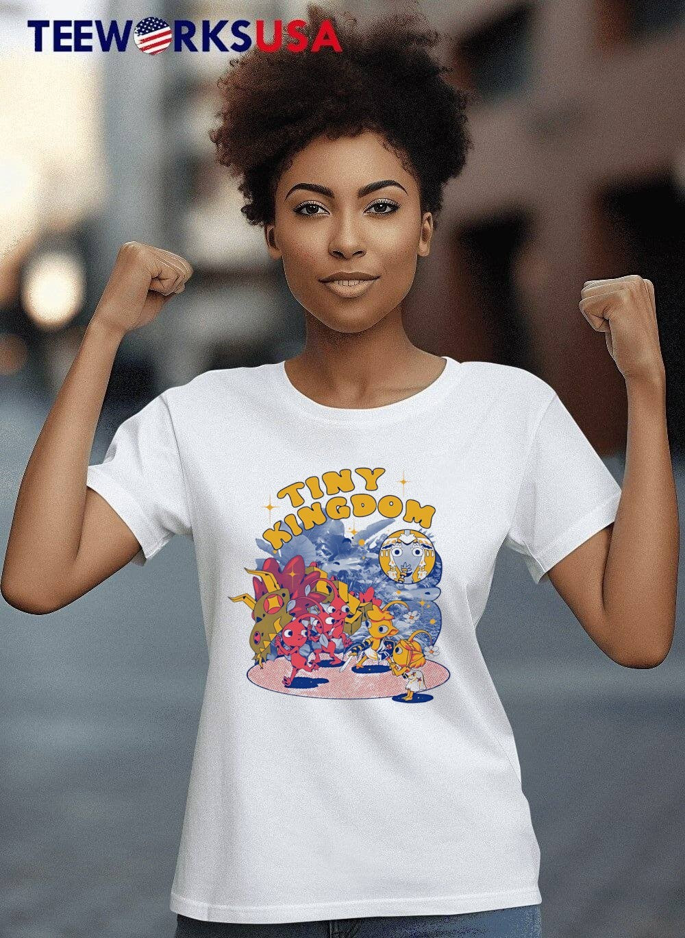 Tiny Kingdom Featuring Red Pikmin Fighting a Boss - Adult & Kids T-Shirts, Sweatshirts & Hoodies apparel design preview 6