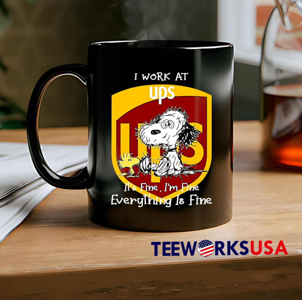 Tired Snoopy ups I work at it's fime I'm fine - Adult & Kids T-Shirts, Sweatshirts & Hoodies apparel design preview 2