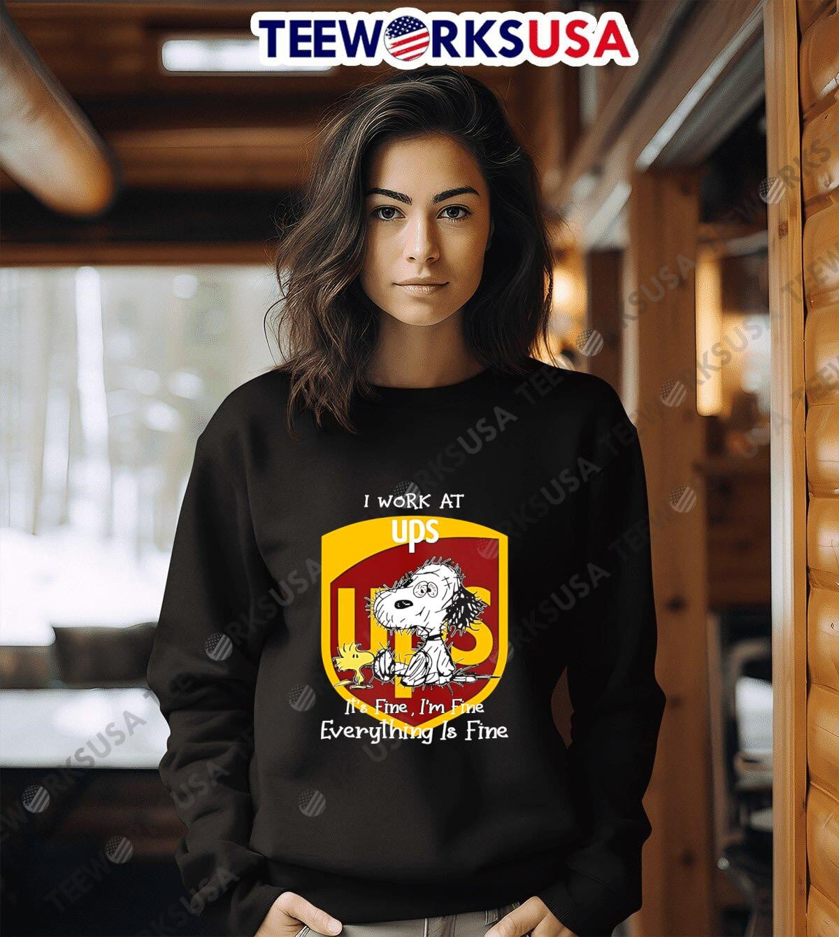 Tired Snoopy ups I work at it's fime I'm fine - Adult & Kids T-Shirts, Sweatshirts & Hoodies apparel design preview 6