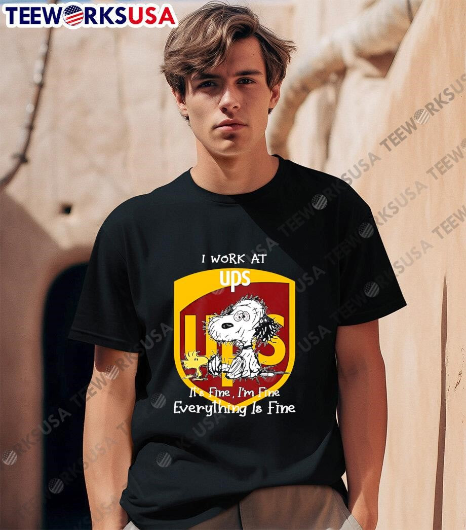 Tired Snoopy ups I work at it's fime I'm fine - Adult & Kids T-Shirts, Sweatshirts & Hoodies apparel design preview 1