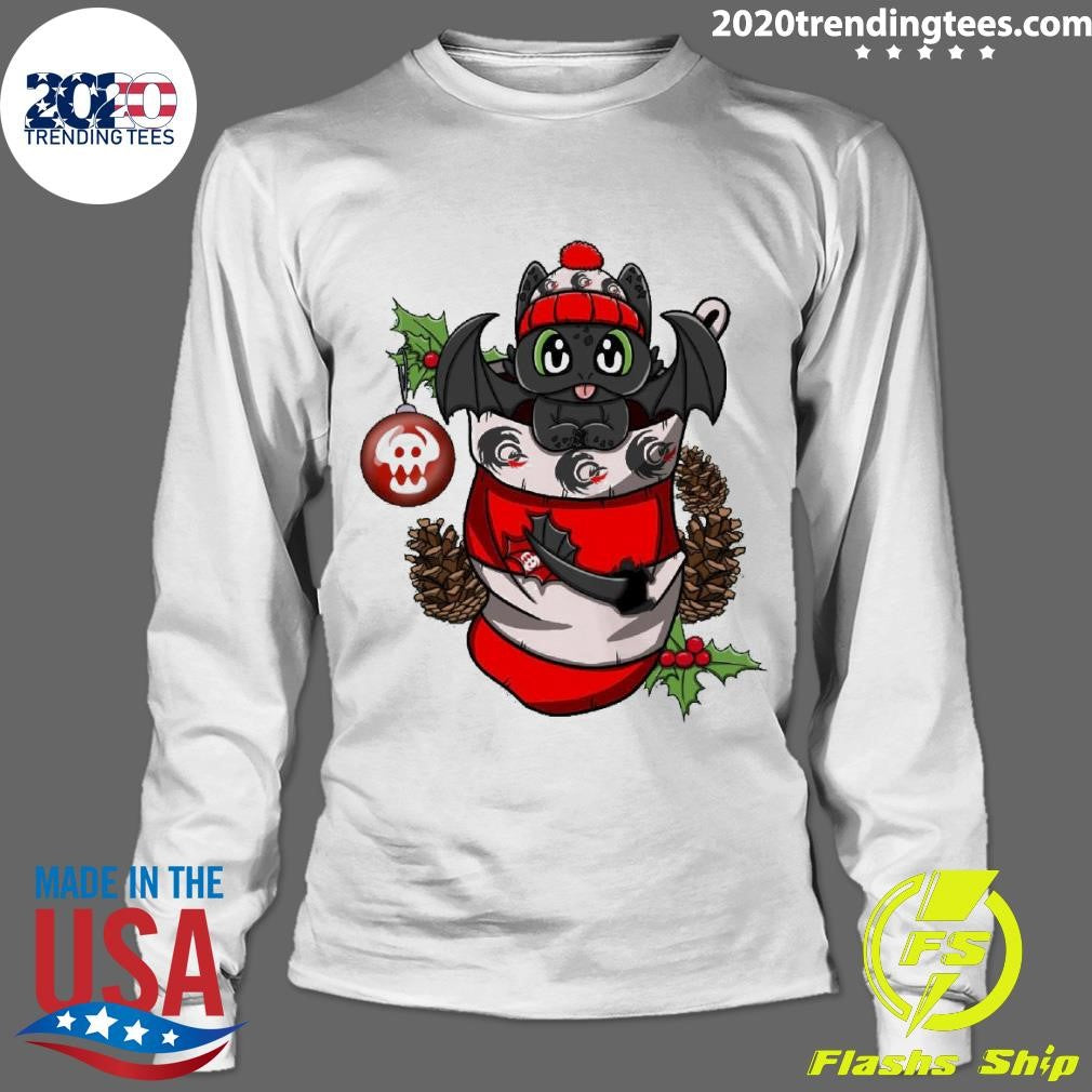 Toothless Dragon Hat Santa Christmas Socks Merry - Adult & Kids T-Shirts, Sweatshirts & Hoodies apparel design preview 4