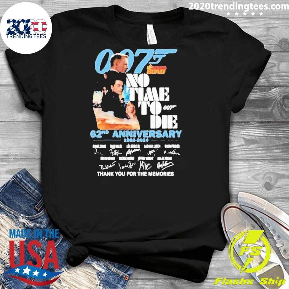 Top 007 James Bond No Time To Die 62nd Anniversary - Adult & Kids T-Shirts, Sweatshirts & Hoodies apparel design preview 3