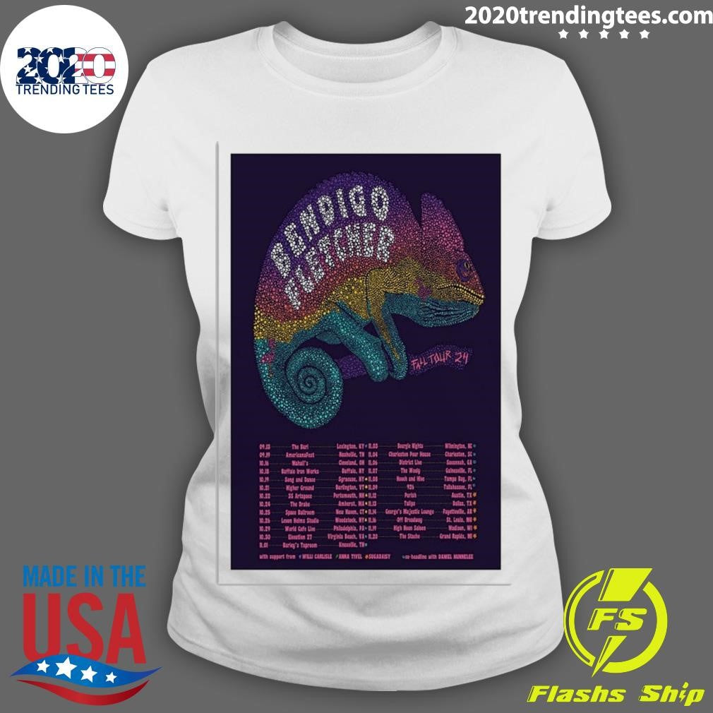 Top Bendigo Fletcher Fall 2024 Tour Poster - Adult & Kids T-Shirts, Sweatshirts & Hoodies apparel design preview 3