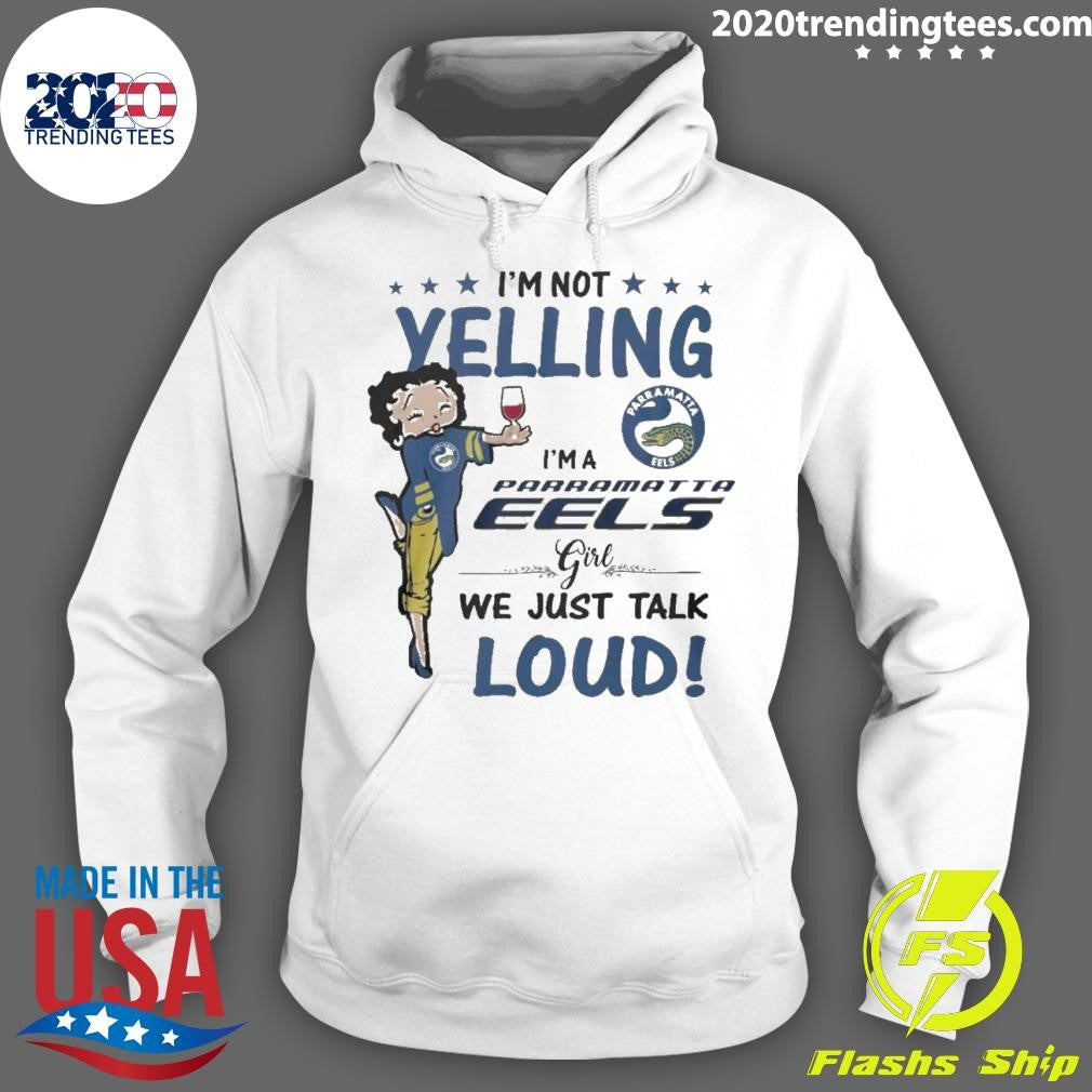 Top Betty Boop I'm not Yelling A Parramatta Eels Girl - Adult & Kids T-Shirts, Sweatshirts & Hoodies apparel design preview 2