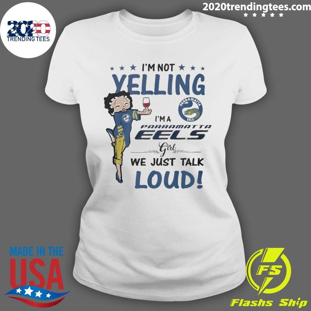 Top Betty Boop I'm not Yelling A Parramatta Eels Girl - Adult & Kids T-Shirts, Sweatshirts & Hoodies apparel design preview 3