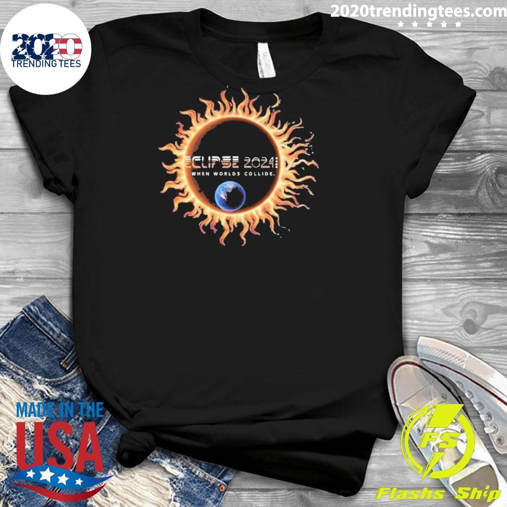 Top Eclipse 2024 When Worlds Collide - Adult & Kids T-Shirts, Sweatshirts & Hoodies apparel design preview 3