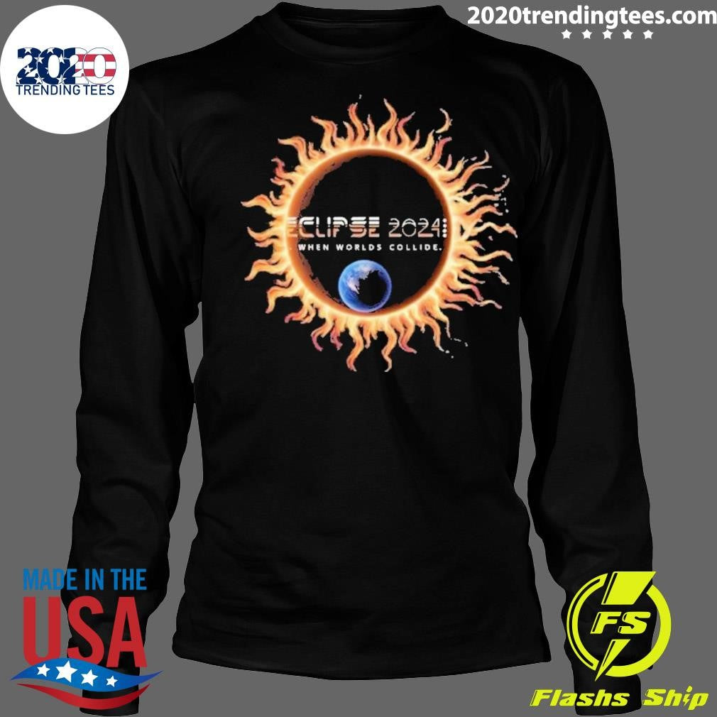 Top Eclipse 2024 When Worlds Collide - Adult & Kids T-Shirts, Sweatshirts & Hoodies apparel design preview 4